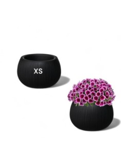 Plantenschaal rond XS Ø15 × 11 cm betonlook, 0,8 L – Zwart | Töpferkönig