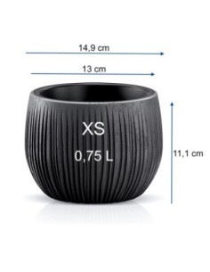 Cuenco para plantas redondo XS Ø15 × 11 cm efecto hormigón, 0,8 L – Negro | Töpferkönig 2