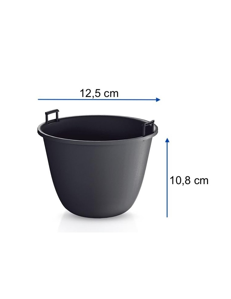 Cuenco para plantas redondo XS Ø15 × 11 cm efecto hormigón, 0,8 L – Negro | Töpferkönig