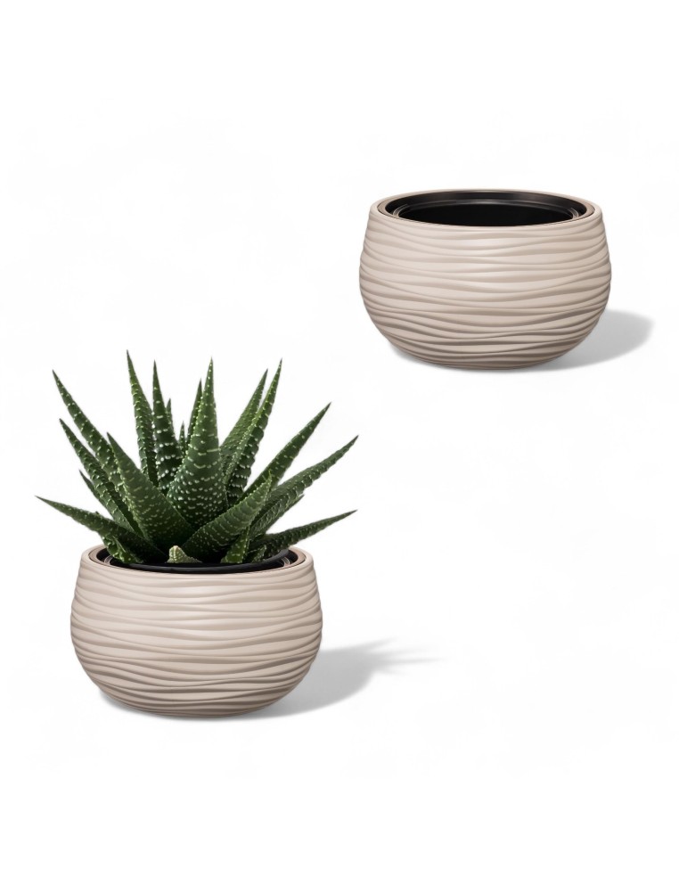 Vasque ronde S Ø32 × 20 cm à relief ondulé, 12,8 L – Gris | Töpferkönig