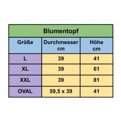 Blumenkübel mit Effekt 3D Slim in Weiß mit Einsatz, Größe: XXL