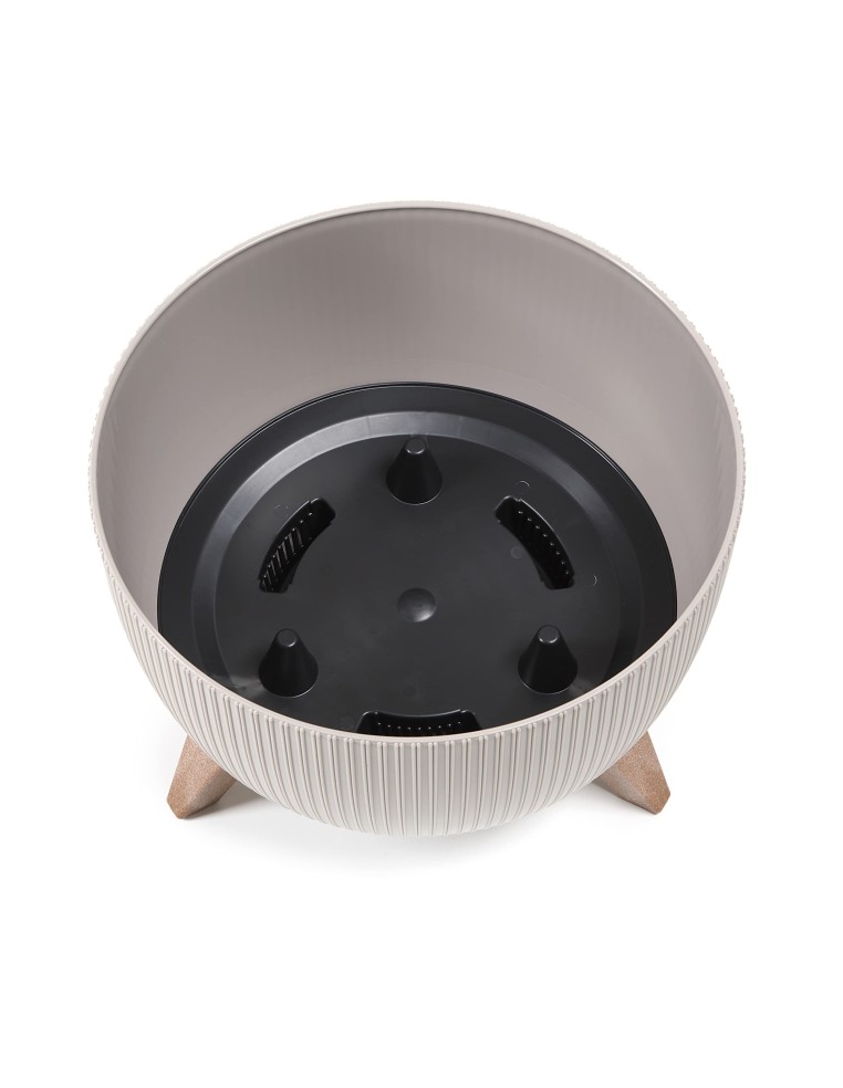 Plantenschaal rond geribbeld L Ø40 × 25 cm, 21 L – Wit | Töpferkönig