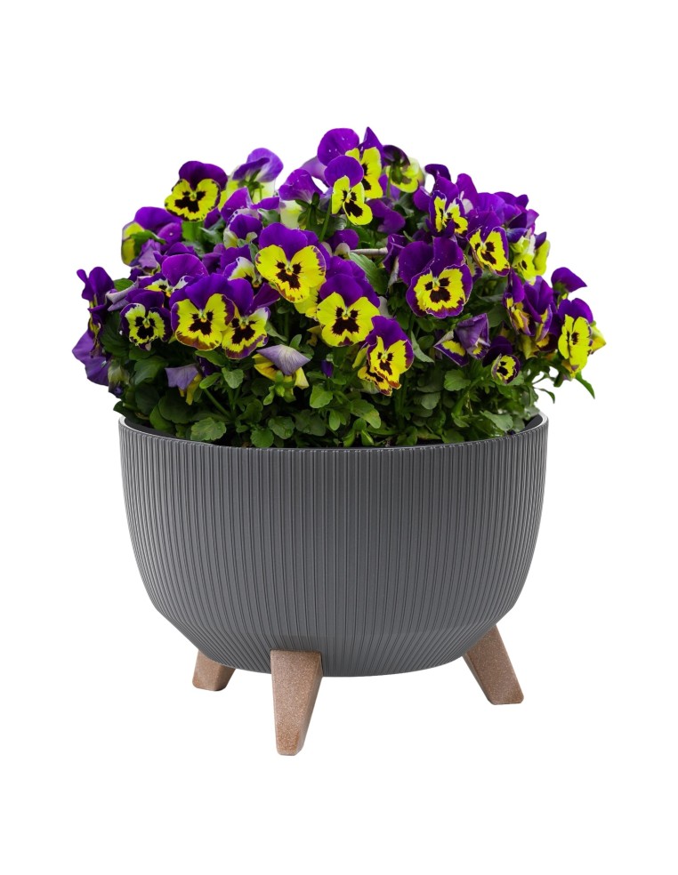 Vasque ronde rainurée M Ø29 × 23 cm, 9,3 L – Anthracite | Töpferkönig