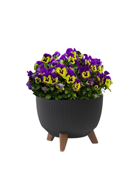 Vasque ronde rainurée M Ø29 × 23 cm, 9,3 L – Noir | Töpferkönig