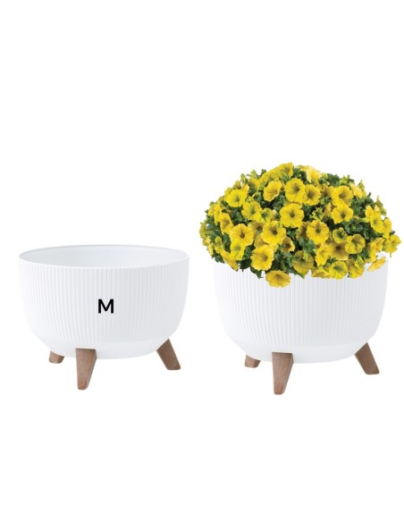 Vasque ronde rainurée M Ø29 × 23 cm, 9,3 L – Blanc | Töpferkönig