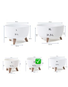 Pflanzschale rund gerillt M Ø29 × 23 cm, 9,3 L – Weiß | Töpferkönig 2