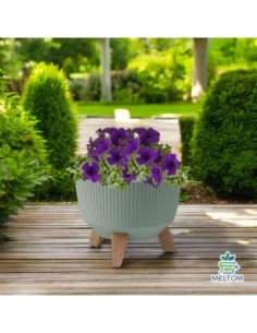 Vasque ronde rainurée M Ø29 × 23 cm, 9,3 L – Vert | Töpferkönig 2