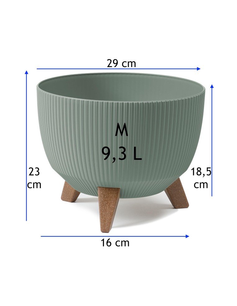 Vasque ronde rainurée M Ø29 × 23 cm, 9,3 L – Vert | Töpferkönig