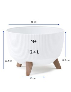 Vasque ronde rainurée M+ Ø33 × 23 cm, 12,4 L – Blanc | Töpferkönig 2