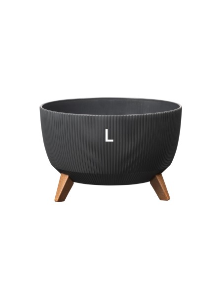 Vasque ronde rainurée L Ø40 × 25 cm, 21 L – Anthracite | Töpferkönig