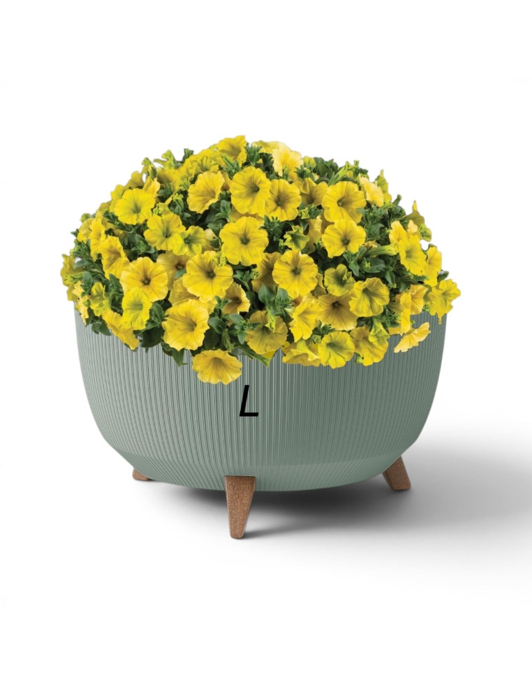 Pflanzschale rund gerillt L Ø40 × 25 cm, 21 L – Grün | Töpferkönig
