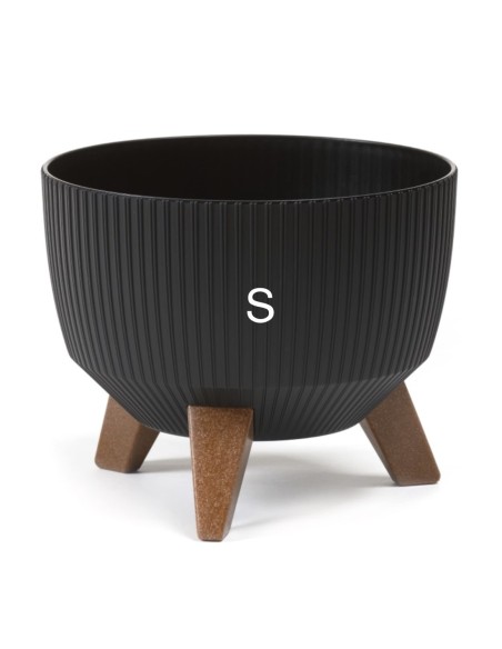 Vasque ronde rainurée S Ø24 × 20 cm, 5,1 L – Noir | Töpferkönig