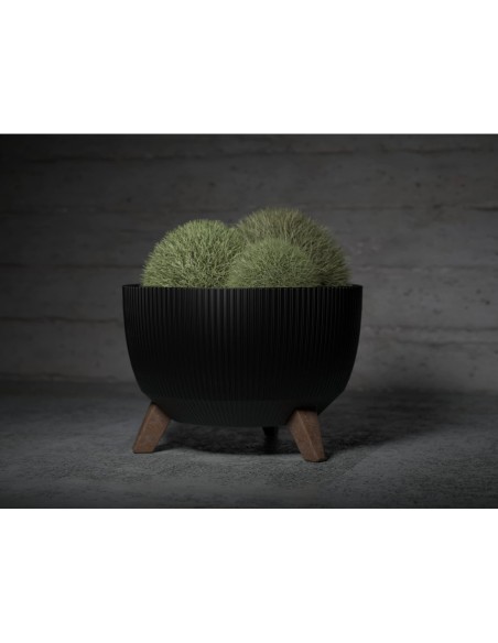 Vasque ronde rainurée S Ø24 × 20 cm, 5,1 L – Noir | Töpferkönig