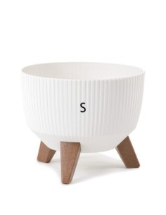 Plantenschaal rond geribbeld S Ø24 × 20 cm, 5,1 L – Wit | Töpferkönig
