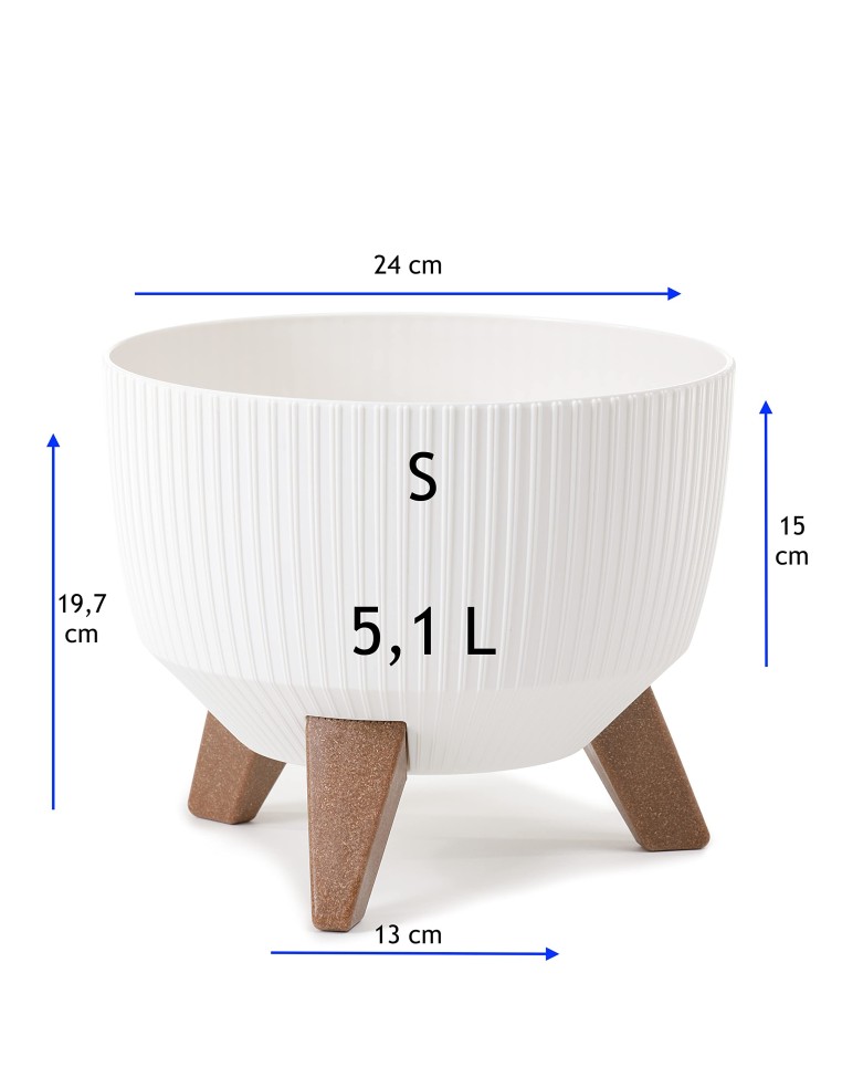 Vasque ronde rainurée S Ø24 × 20 cm, 5,1 L – Blanc | Töpferkönig