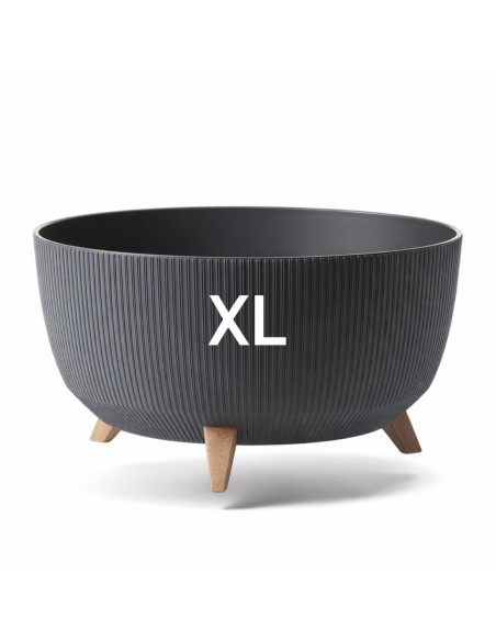 Vasque ronde rainurée XL Ø47 × 27 cm, 31,5 L – Anthracite | Töpferkönig