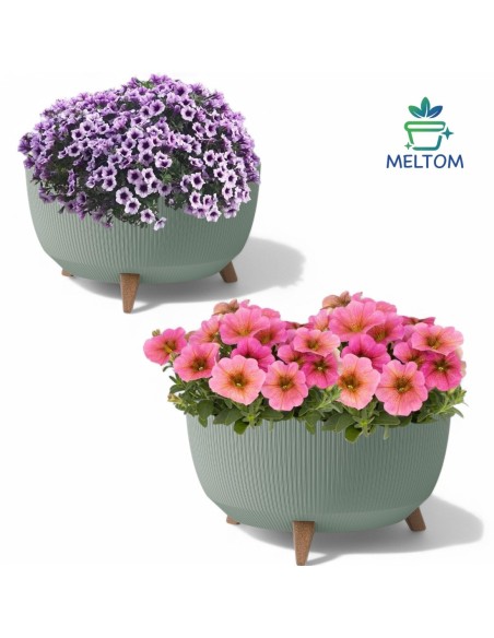 Vasque ronde rainurée XL Ø47 × 27 cm, 31,5 L – Vert | Töpferkönig
