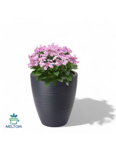 Vaso rotondo rilievo a onde M Ø29 × 32 cm, 15,5 L – Antracite | Töpferkönig