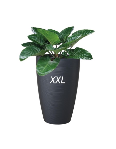 Pot haut rond à relief ondulé XXL Ø39 × 58 cm, 51 L – Anthracite | Töpferkönig