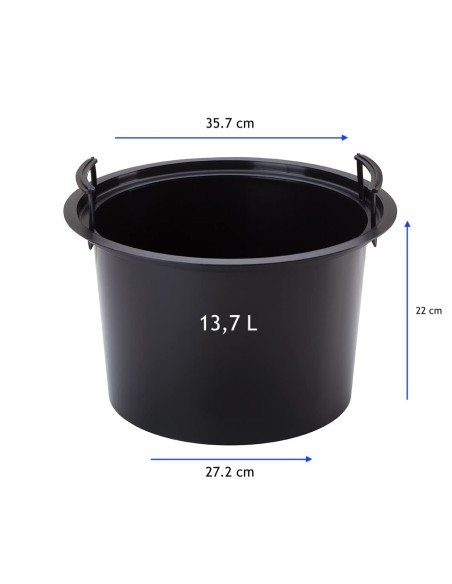Pot haut rond à relief ondulé XXL Ø39 × 58 cm, 51 L – Blanc | Töpferkönig