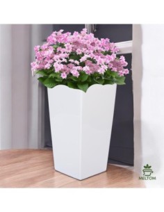 Fioriera alta 38 × 38 × 75 cm lucida, 100 L – Bianco | Töpferkönig 2