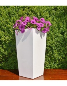 Macetero alto 34 × 34 × 67 cm brillante, 58 L – Blanco | Töpferkönig 2