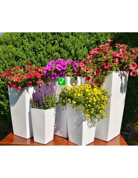Pot haut 34 × 34 × 67 cm brillant, 58 L – Blanc | Töpferkönig