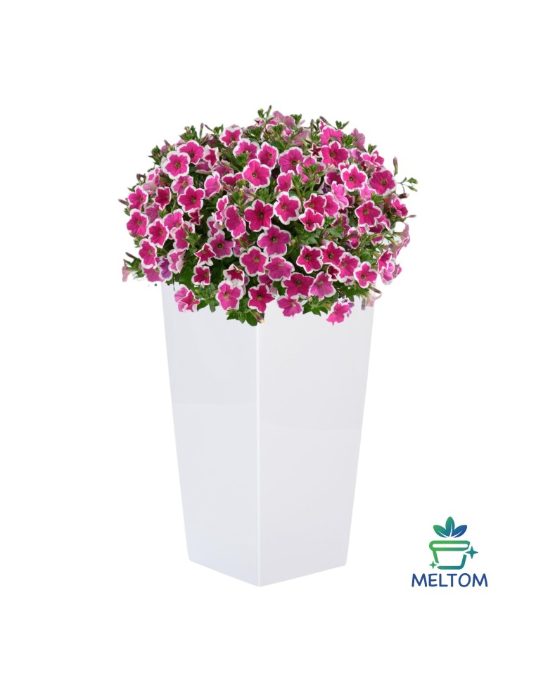 Macetero alto 29 × 29 × 57 cm brillante, 40 L – Blanco | Töpferkönig