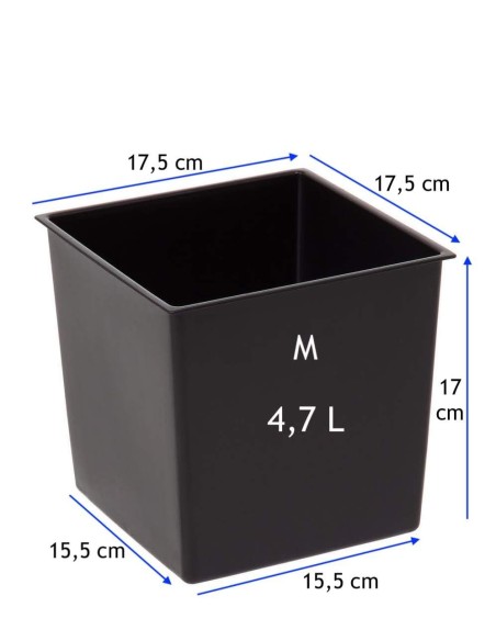 Maceta cuadrada M 19 × 19 × 20 cm efecto hormigón, 5,7 L – Gris hormigón | Töpferkönig