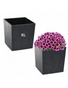 Blumentopf eckig XL 29 × 29 × 31 cm Beton-Optik, 21 L – Beton Schwarz | Töpferkönig