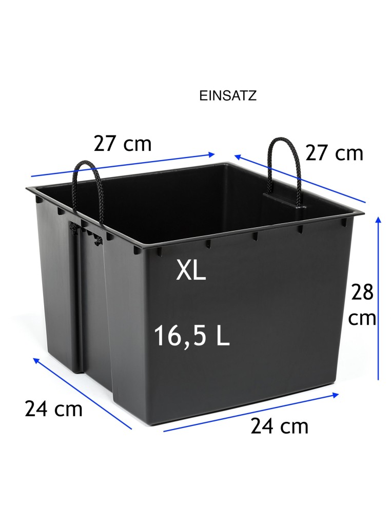 Bloempot vierkant XL 29 × 29 × 31 cm betonlook, 21 L – Betonzwart | Töpferkönig