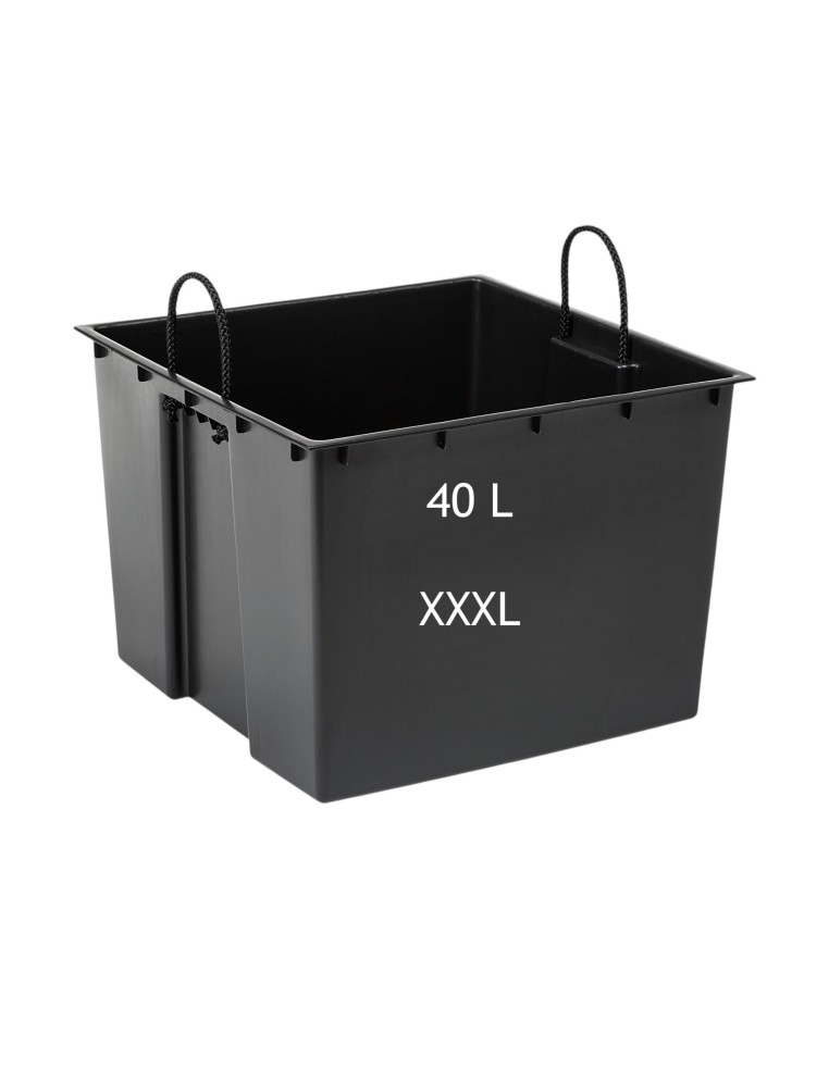 Vaso quadrato XXL 39 × 39 × 42 cm effetto cemento, 53 L – Grigio cemento | Töpferkönig