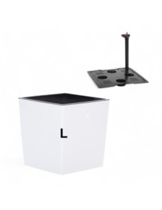 Vaso quadrato L 24 × 24 × 26 cm lucido con sistema di irrigazione, 11,6 L – Bianco | Töpferkönig