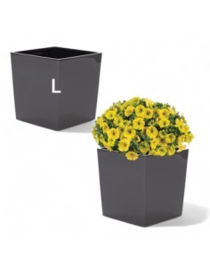 Blumentopf eckig L 24 × 24 × 26 cm Hochglanz, 11,6 L – Anthrazit | Töpferkönig