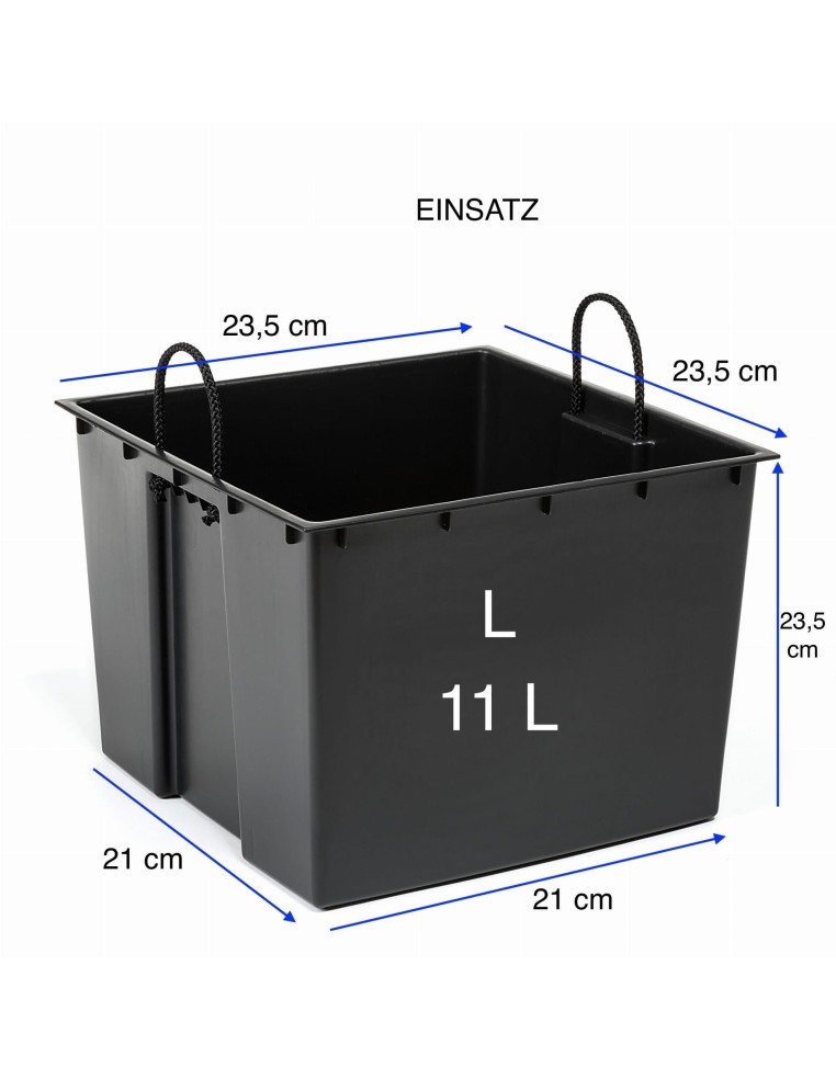 Vaso quadrato L 24 × 24 × 26 cm lucido, 11,6 L – Antracite | Töpferkönig