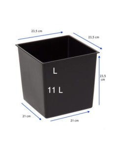 Pot carré L 24 × 24 × 26 cm brillant, 11,6 L – Blanc | Töpferkönig 2
