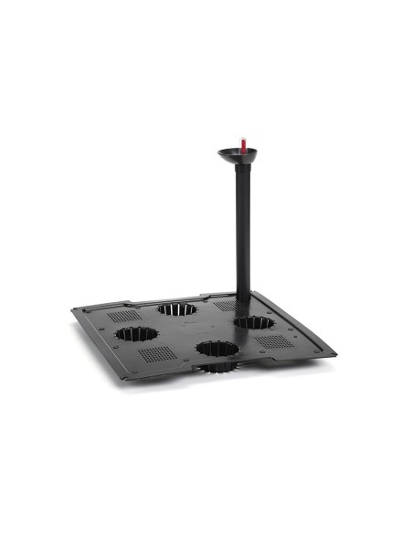 Pot carré XL 29 × 29 × 31 cm brillant avec système d'arrosage, 21 L – Anthracite | Töpferkönig