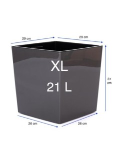 Pot carré XL 29 × 29 × 31 cm brillant, 21 L – Anthracite | Töpferkönig 2