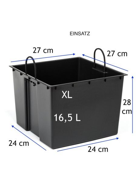 Blumentopf eckig XL 29 × 29 × 31 cm Hochglanz, 21 L – Anthrazit | Töpferkönig