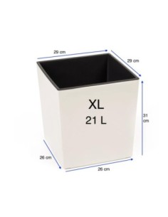 Bloempot vierkant XL 29 × 29 × 31 cm hoogglans, 21 L – Crème | Töpferkönig 2