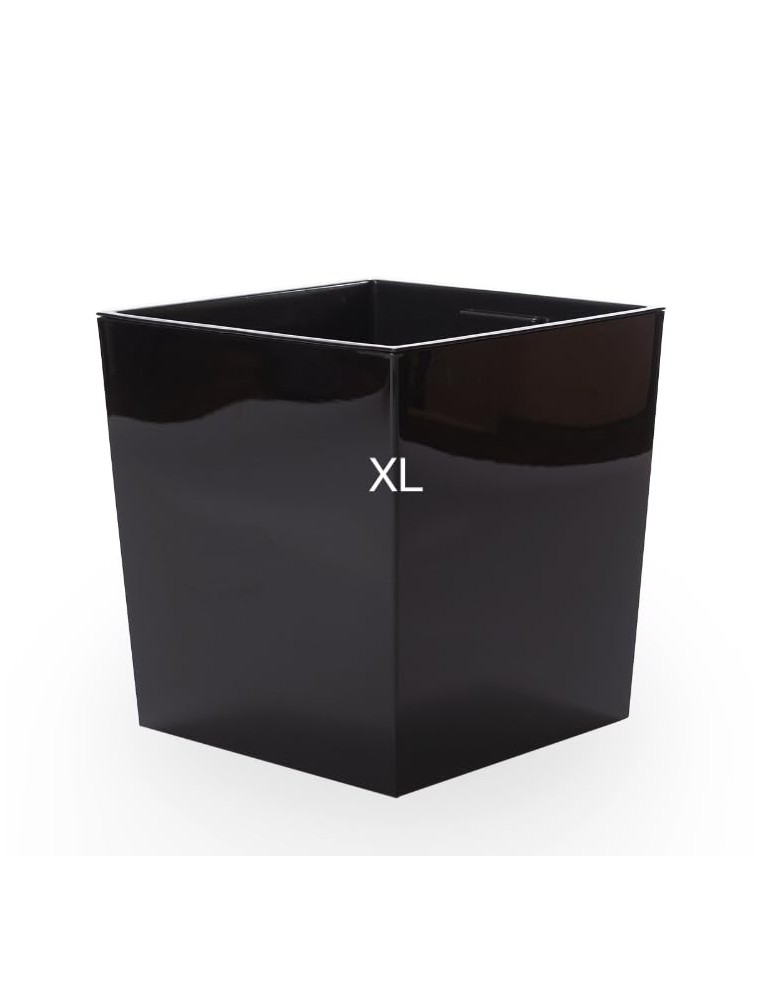 Blumentopf eckig XL 29 × 29 × 31 cm Hochglanz, 21 L – Schwarz | Töpferkönig
