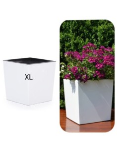 Pot carré XL 29 × 29 × 31 cm brillant, 21 L – Blanc | Töpferkönig