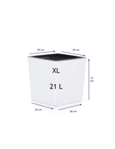 Blumentopf eckig XL 29 × 29 × 31 cm Hochglanz, 21 L – Weiß | Töpferkönig 2