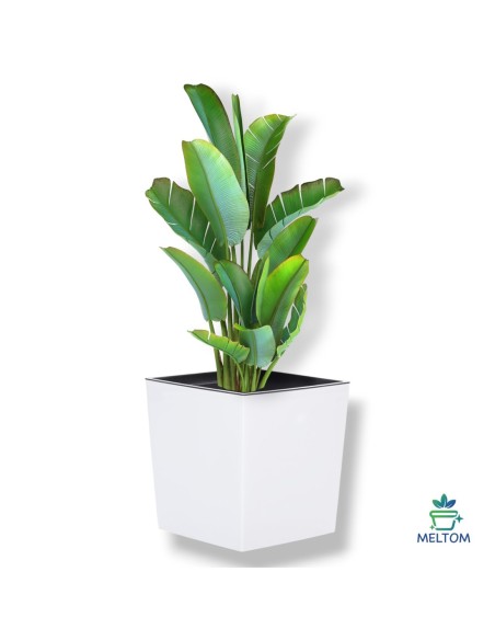 Pot carré XXL 39 × 39 × 42 cm brillant, 53 L – Blanc | Töpferkönig