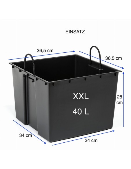 Blumentopf eckig XXL 39 × 39 × 42 cm Hochglanz, 53 L – Weiß | Töpferkönig