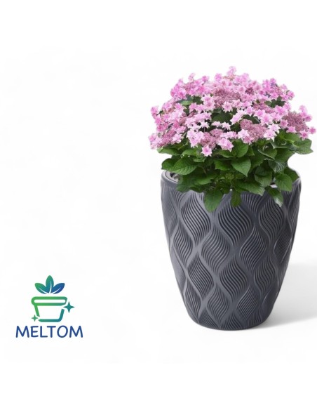 Blumentopf rund 3D-Wellen L Ø39 × 42 cm, 36 L – Anthrazit | Töpferkönig