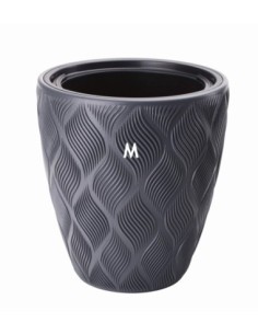Blumentopf rund 3D-Wellen M Ø29 × 32 cm, 15,5 L – Anthrazit | Töpferkönig