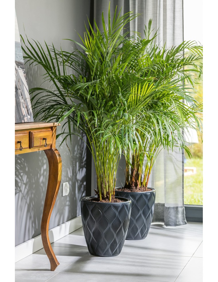 Pot de fleurs rond ondulé 3D M Ø29 × 32 cm, 15,5 L – Anthracite | Töpferkönig