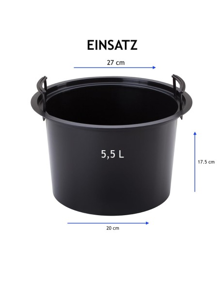Maceta redonda con ondas 3D M Ø29 × 32 cm, 15,5 L – Negro | Töpferkönig