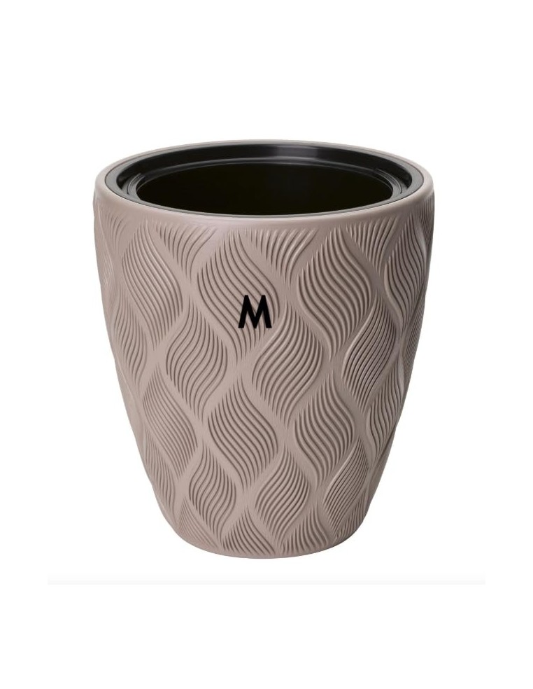 Vaso rotondo con onde 3D M Ø29 × 32 cm, 15,5 L – Tortora | Töpferkönig